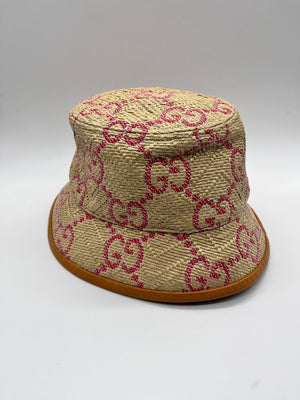 Cappello Bucket Gucci GG raffia