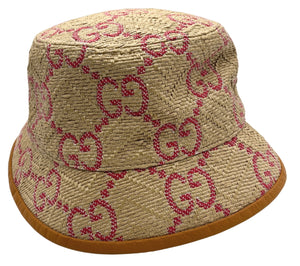 Cappello Bucket Gucci GG raffia