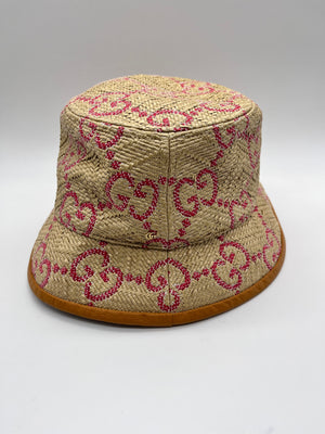 Cappello Bucket Gucci GG raffia