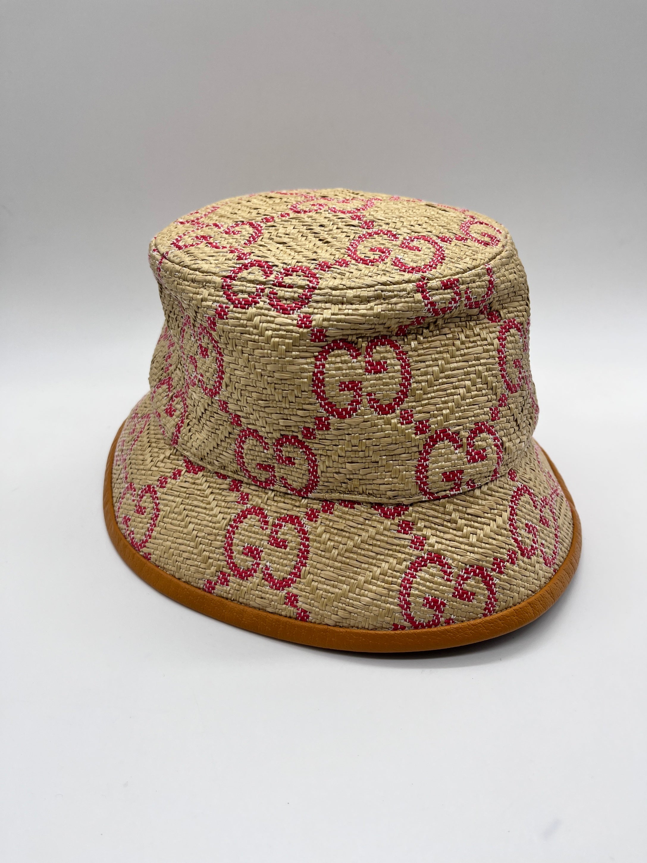 Cappello Bucket Gucci GG raffia