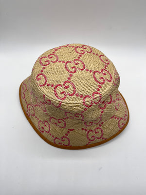 Cappello Bucket Gucci GG raffia