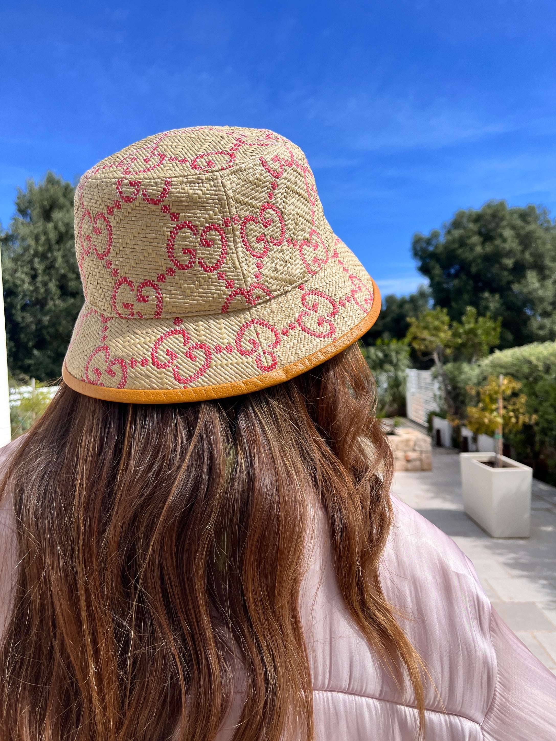 Cappello Bucket Gucci GG raffia