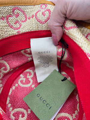 Cappello Bucket Gucci GG raffia